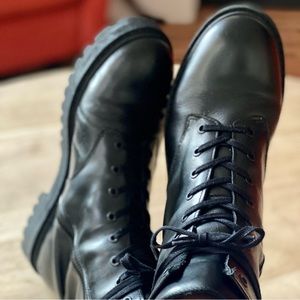 Thursday Boot company black leather combat boots